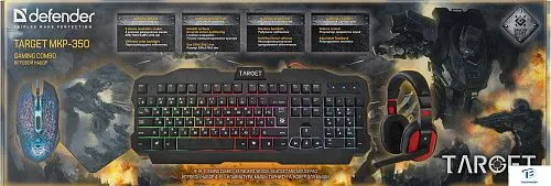 картинка Набор (Клавиатура+мышь+гарнитура+ковер) Defender Target MKP-350