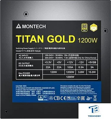 картинка Блок питания Montech 1200W TITAN GOLD
