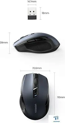 картинка Мышь Ugreen MU006 90855 черный