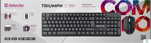 картинка Набор (Клавиатура+мышь) Defender Triumph C-991