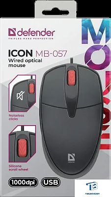 картинка Мышь Defender Icon MB-057 черный
