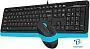 картинка Набор (Клавиатура+мышь) A4Tech Fstyler F1010 черный/синий - превью 3