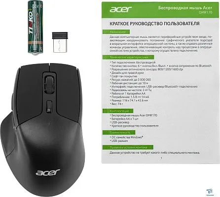 картинка Мышь Acer OMR170 черный