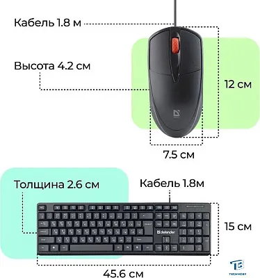 картинка Набор (Клавиатура+мышь) Defender Line C-511 45511