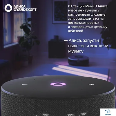 картинка Умная колонка Яндекс Станция Мини 3 черный YNDX-00027BLK