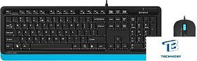 картинка Набор (Клавиатура+мышь) A4Tech Fstyler F1010 черный/синий
