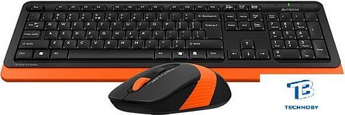 картинка Набор (Клавиатура+мышь) A4Tech FG1010 черный/оранжевый