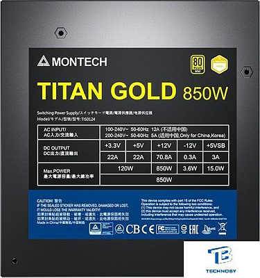 картинка Блок питания Montech 850W TITAN GOLD