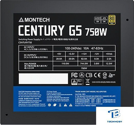картинка Блок питания Montech 750W CENTURY G5