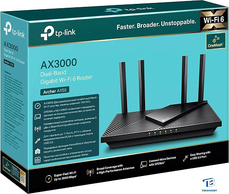 картинка Маршрутизатор TP-Link Archer AX55