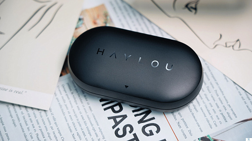 картинка Наушники Haylou PurFree Buds Черный/оранжевый