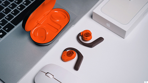 картинка Наушники Haylou PurFree Buds Черный/оранжевый