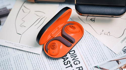 картинка Наушники Haylou PurFree Buds Черный/оранжевый