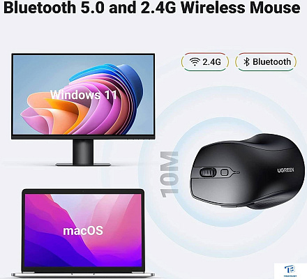 картинка Мышь Ugreen MU101 90395 черный