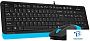 картинка Набор (Клавиатура+мышь) A4Tech Fstyler F1010 черный/синий - превью 2