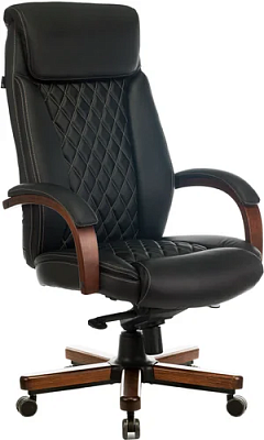 картинка Кресло Бюрократ Т-9924 Walnut Черный