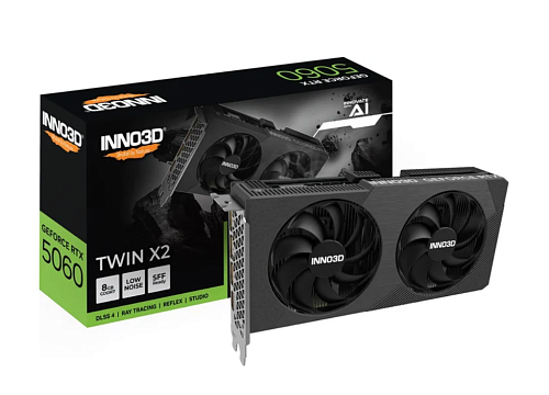 картинка Видеокарта Inno3D RTX 5060 Twin X2 OC N50602-08D7X-195071N