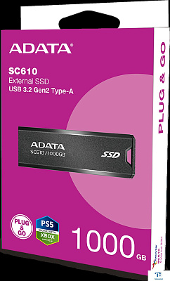 картинка Внешний SSD A-Data 1TB SC610-1000G-CBK/RD